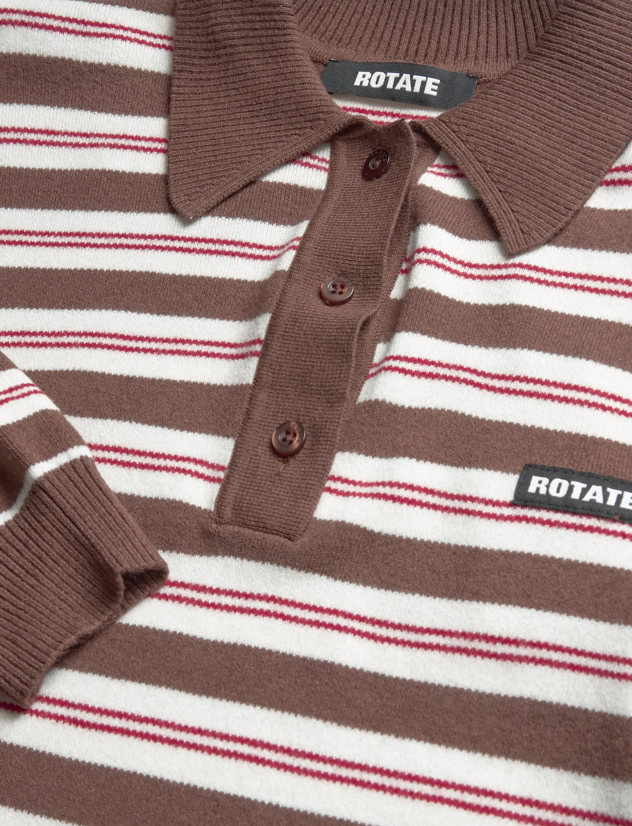 ROTATE - SLINKY KNIT POLO - shaved chocolate - 2