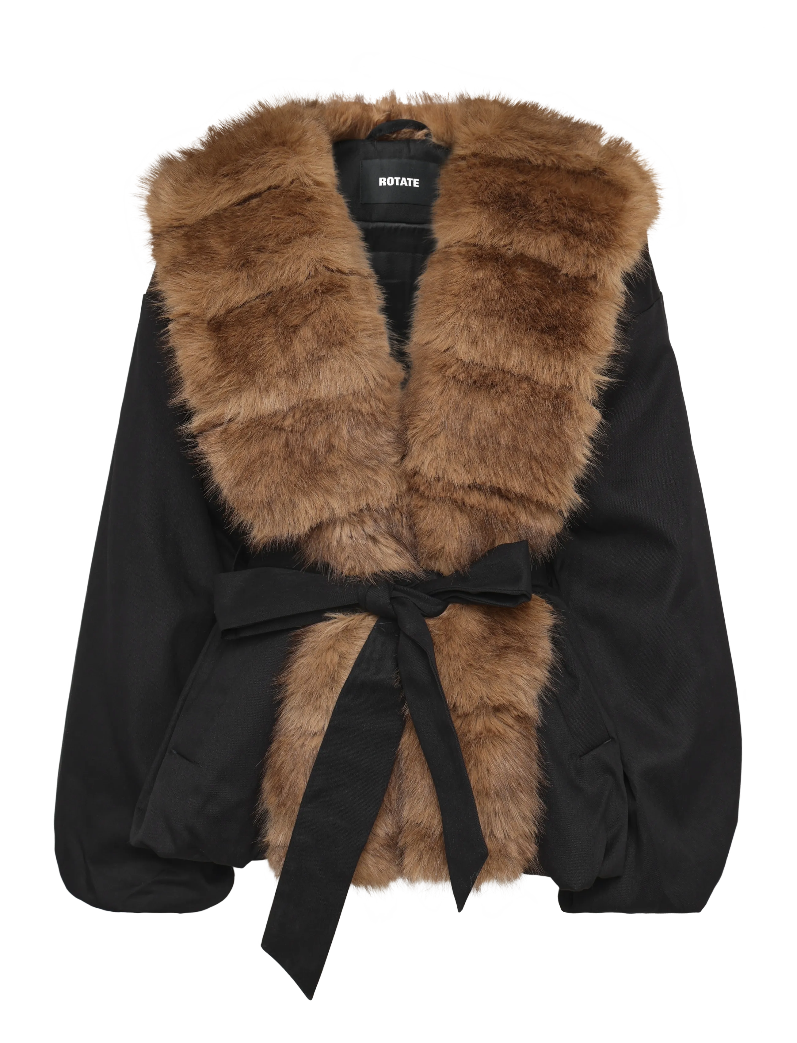 ROTATE - FAUX FUR COLLAR  JACKET - faux fur jakker - black - 1