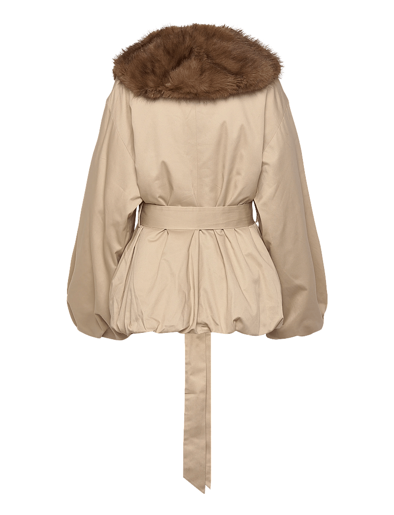 ROTATE Birger Christensen - FAUX FUR COLLAR JACKET - jakid ja mantlid - cement - 2