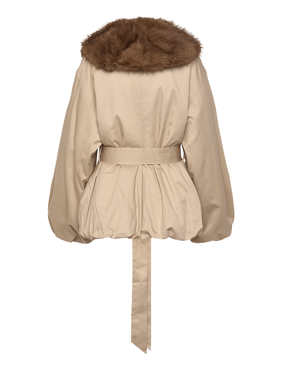 ROTATE - FAUX FUR COLLAR JACKET - faux fur - cement - 2