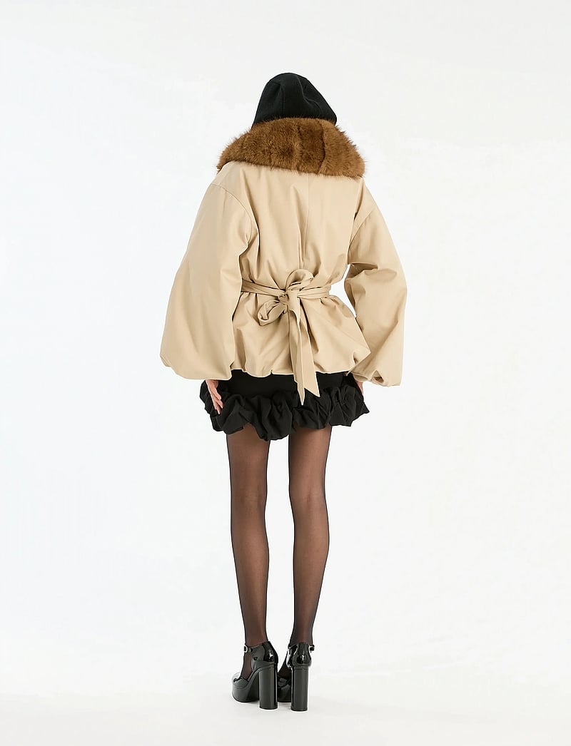 ROTATE Birger Christensen - FAUX FUR COLLAR JACKET - jakid ja mantlid - cement - 3