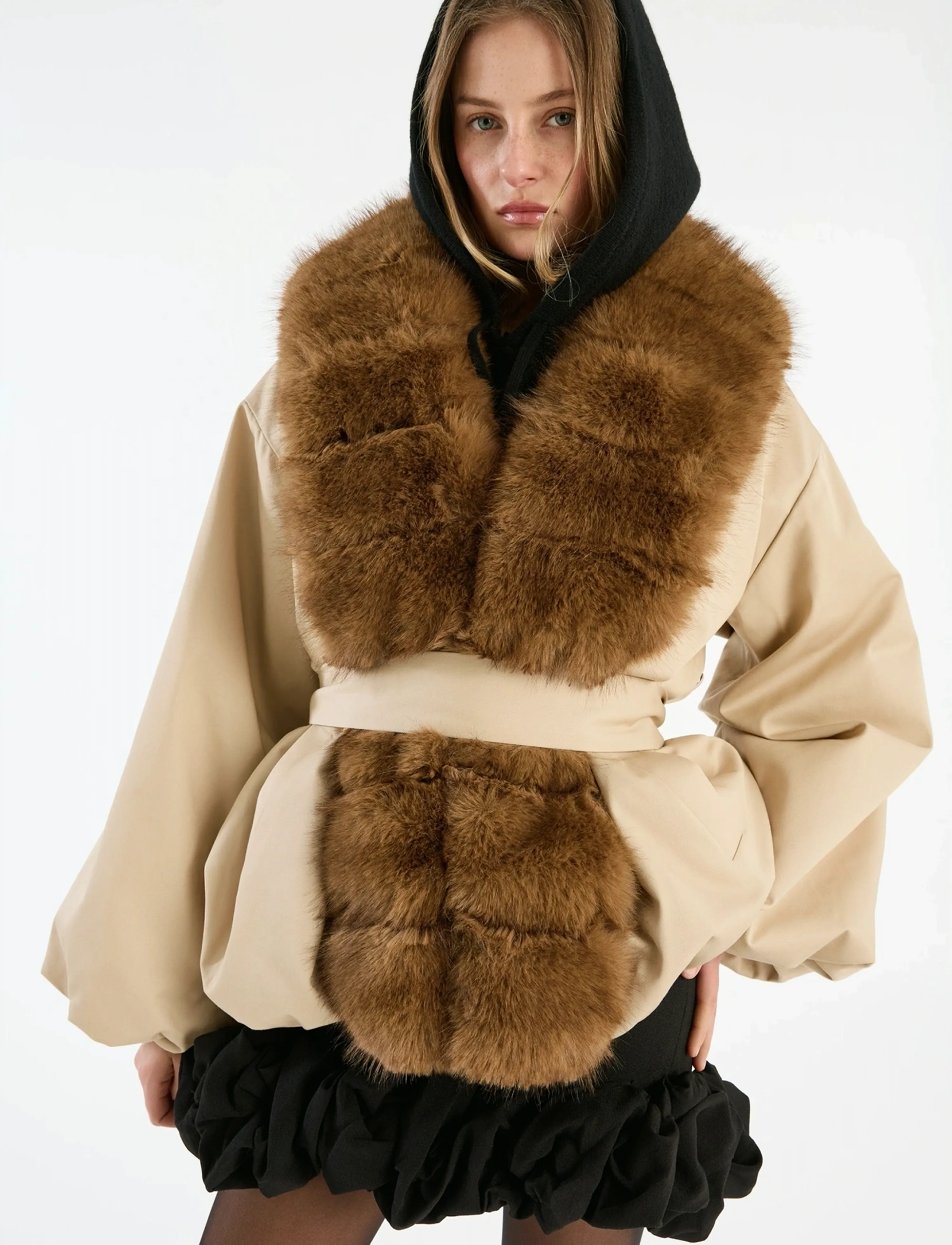 ROTATE - FAUX FUR COLLAR  JACKET - cement - 4