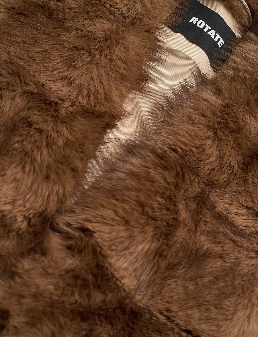ROTATE - FAUX FUR COLLAR JACKET - faux fur - cement - 5