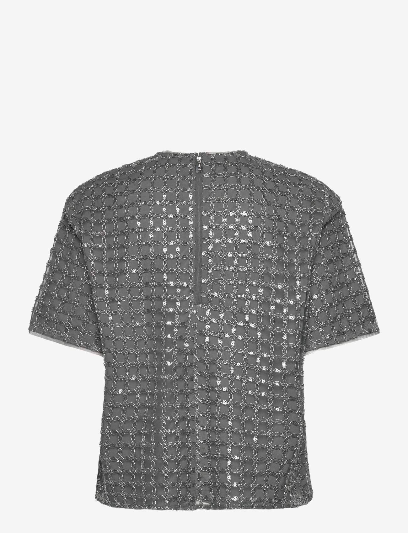 ROTATE Birger Christensen - BEADED OVERSIZED TOP - t-shirts - castor gray - 1