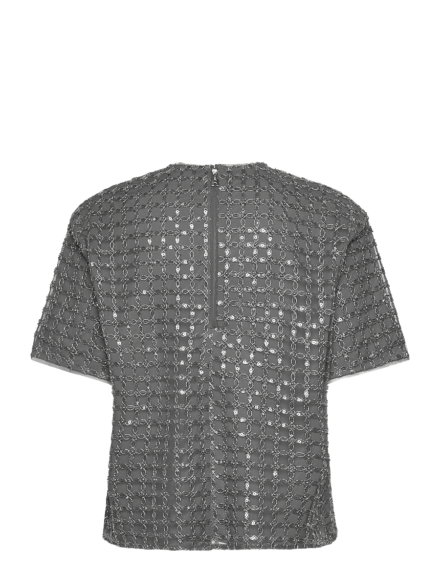 ROTATE - BEADED OVERSIZED TOP - t-shirts - castor gray - 1