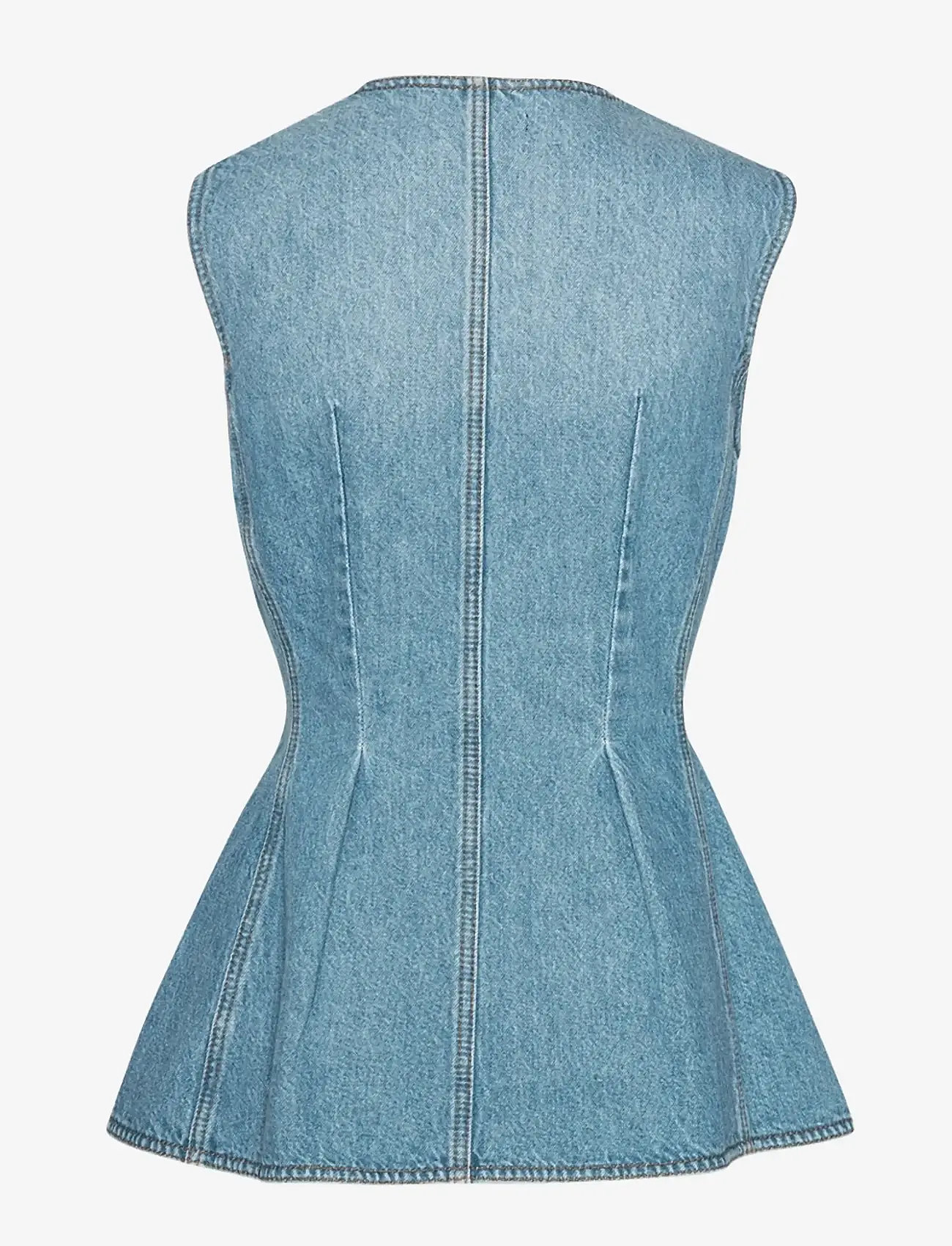 ROTATE - FLARED DENIM TOP - linnen - hydrangea (blue) - 2