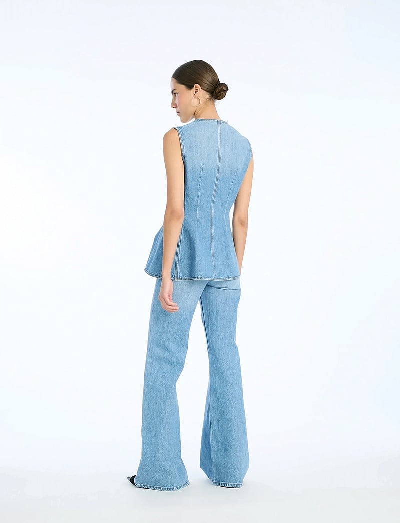 ROTATE - FLARED DENIM TOP - linnen - hydrangea (blue) - 3