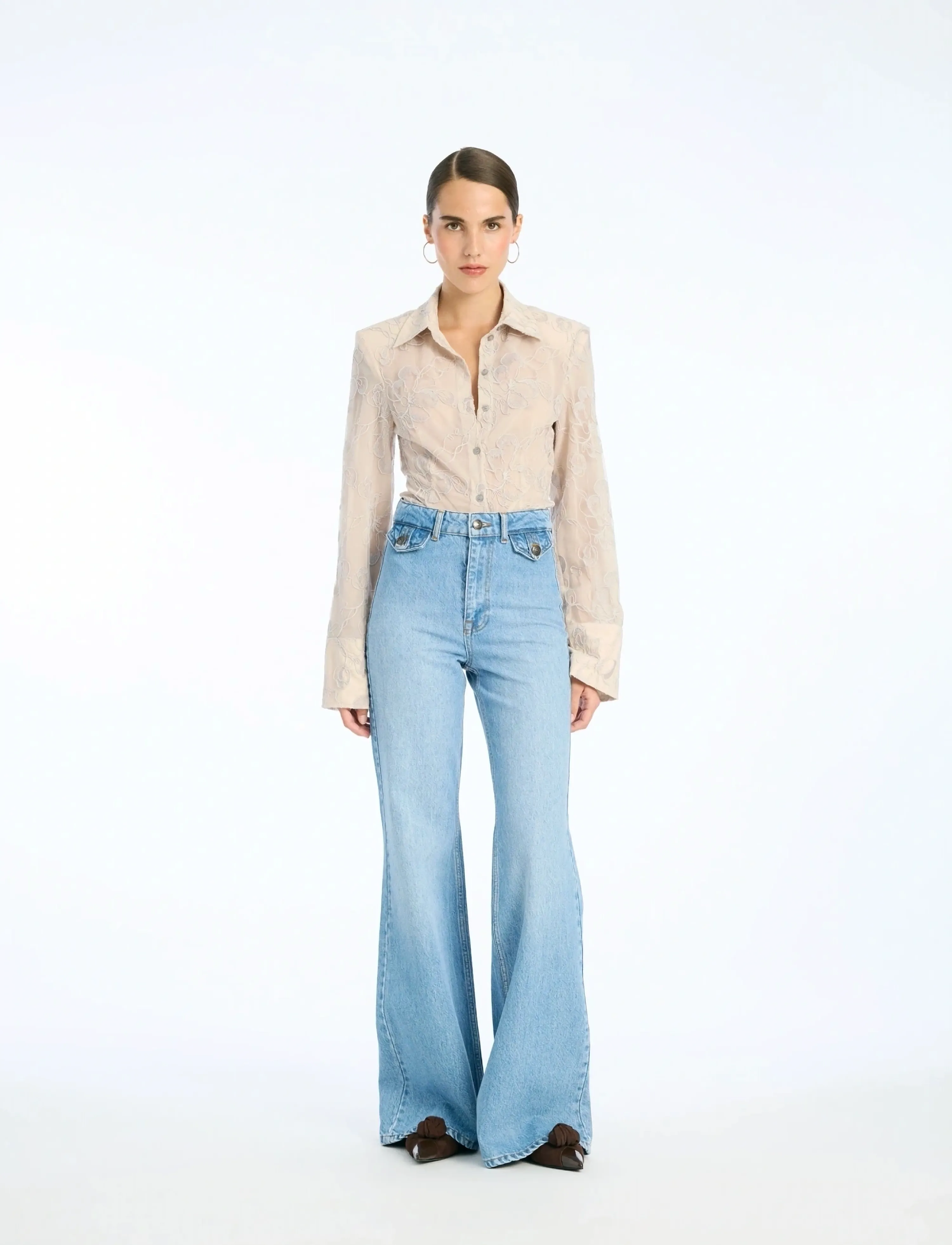 ROTATE Birger Christensen Flared highwaisted jeans - Jeans - HYDRANGEA (BLUE) / blue