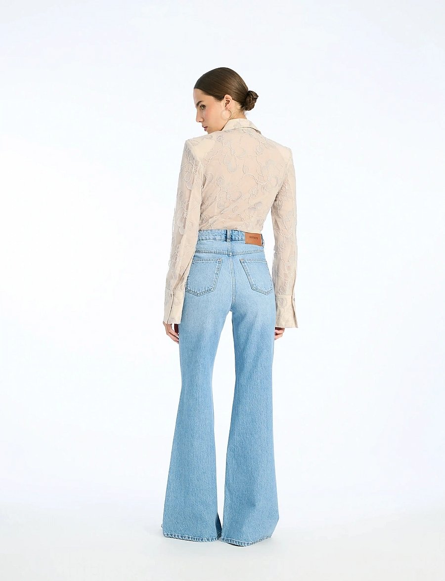 ROTATE - Flared highwaisted jeans - utsvängda jeans - hydrangea (blue) - 3