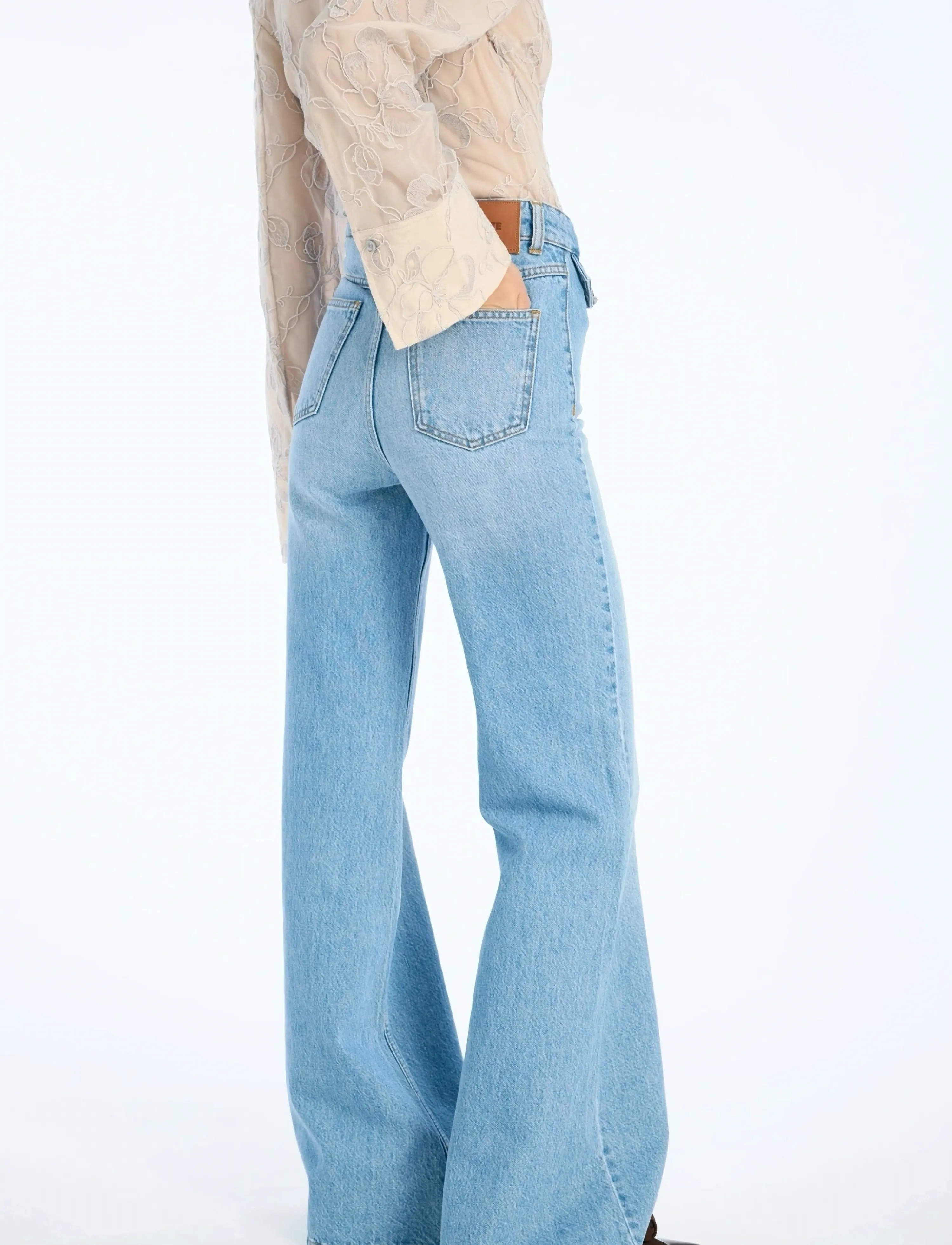 ROTATE - Flared highwaisted jeans - flared jeans - hydrangea (blue) - 4