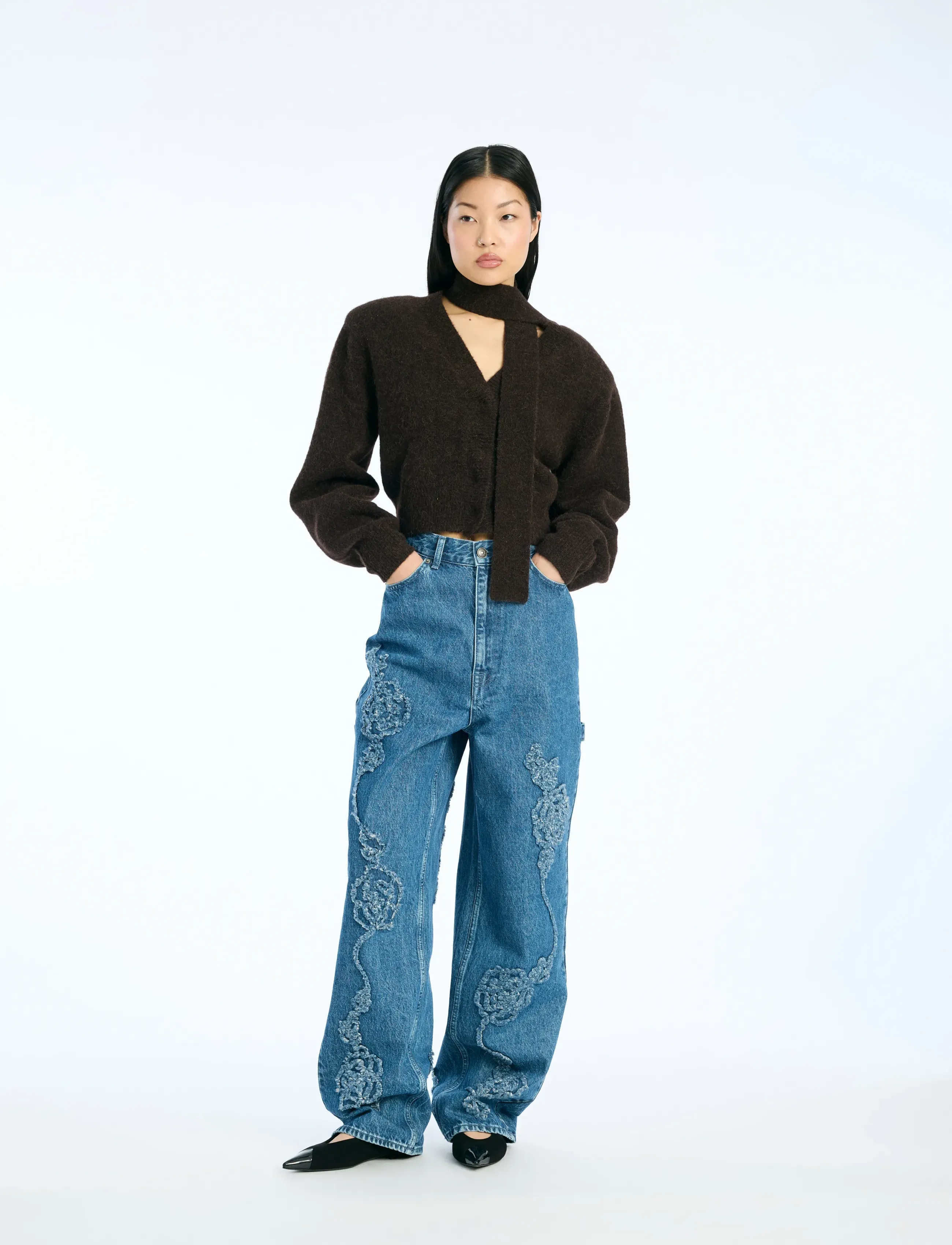 ROTATE Birger Christensen DENIM BOYFRIEND JEANS - Boyfriend jeans - MEDIUM BLUE DENIM / blue