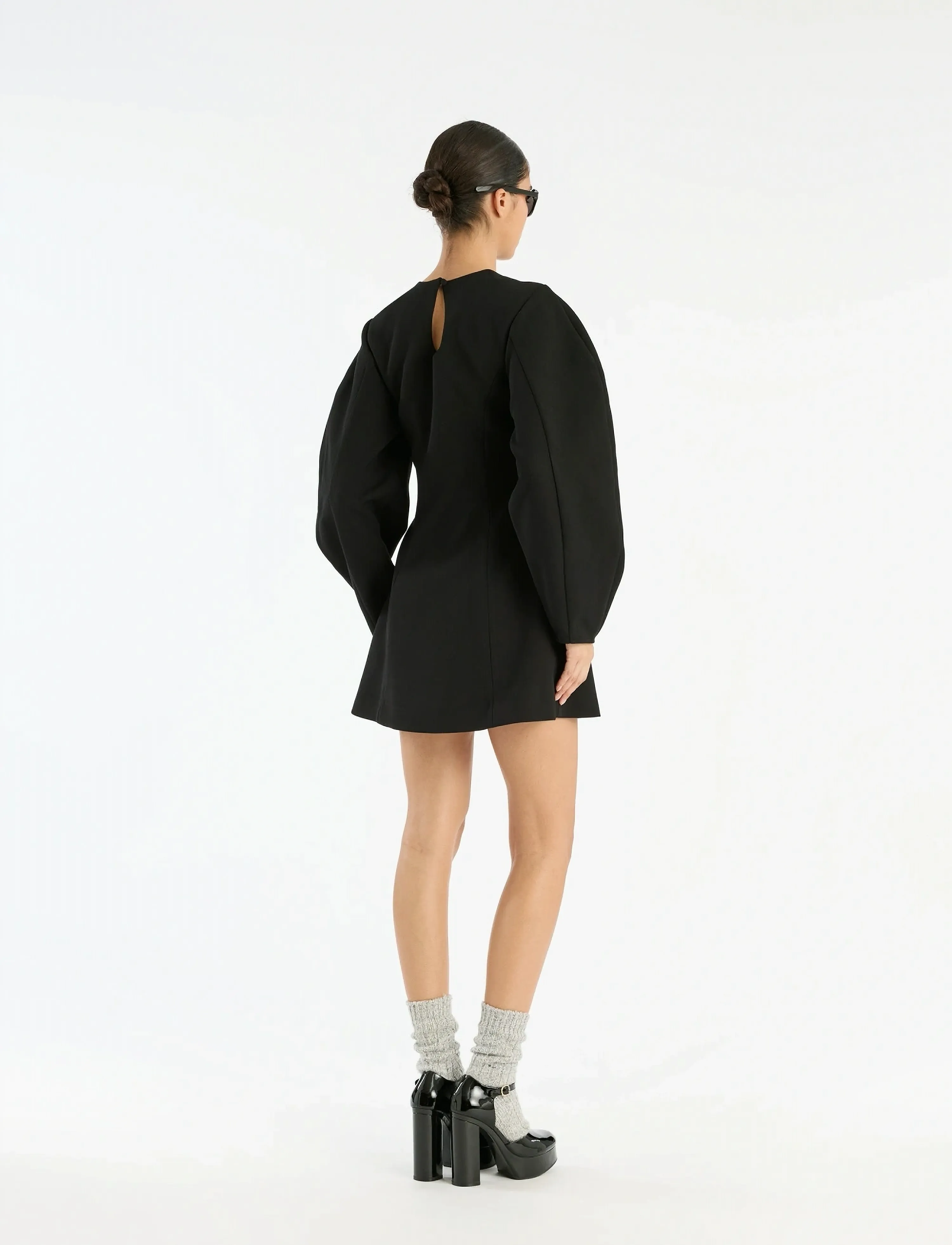 ROTATE - SUITING FLARED MINI DRESS - cocktail dresses - black - 3