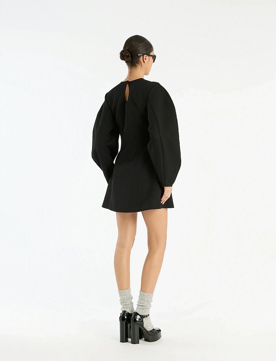 ROTATE - SUITING FLARED MINI DRESS - cocktail dresses - black - 3