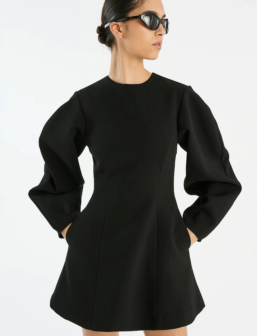 ROTATE - SUITING FLARED MINI DRESS - cocktail dresses - black - 4