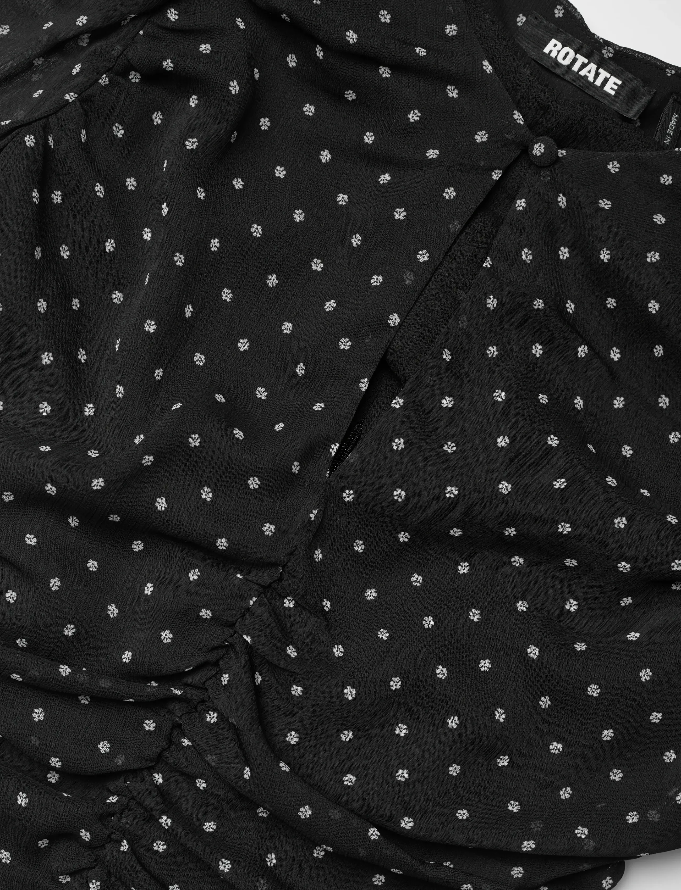 ROTATE - CHIFFON RUCHED LS TOP - langärmlige blusen - 1000 black comb. - 2