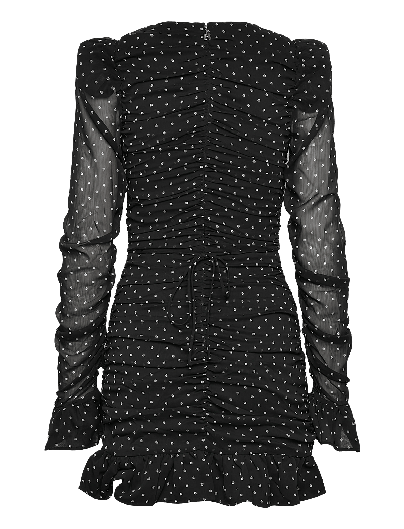 ROTATE Birger Christensen - PRINTED LONG-SLEEVE DRESS - cocktailkleider - 1000 black comb. - 1