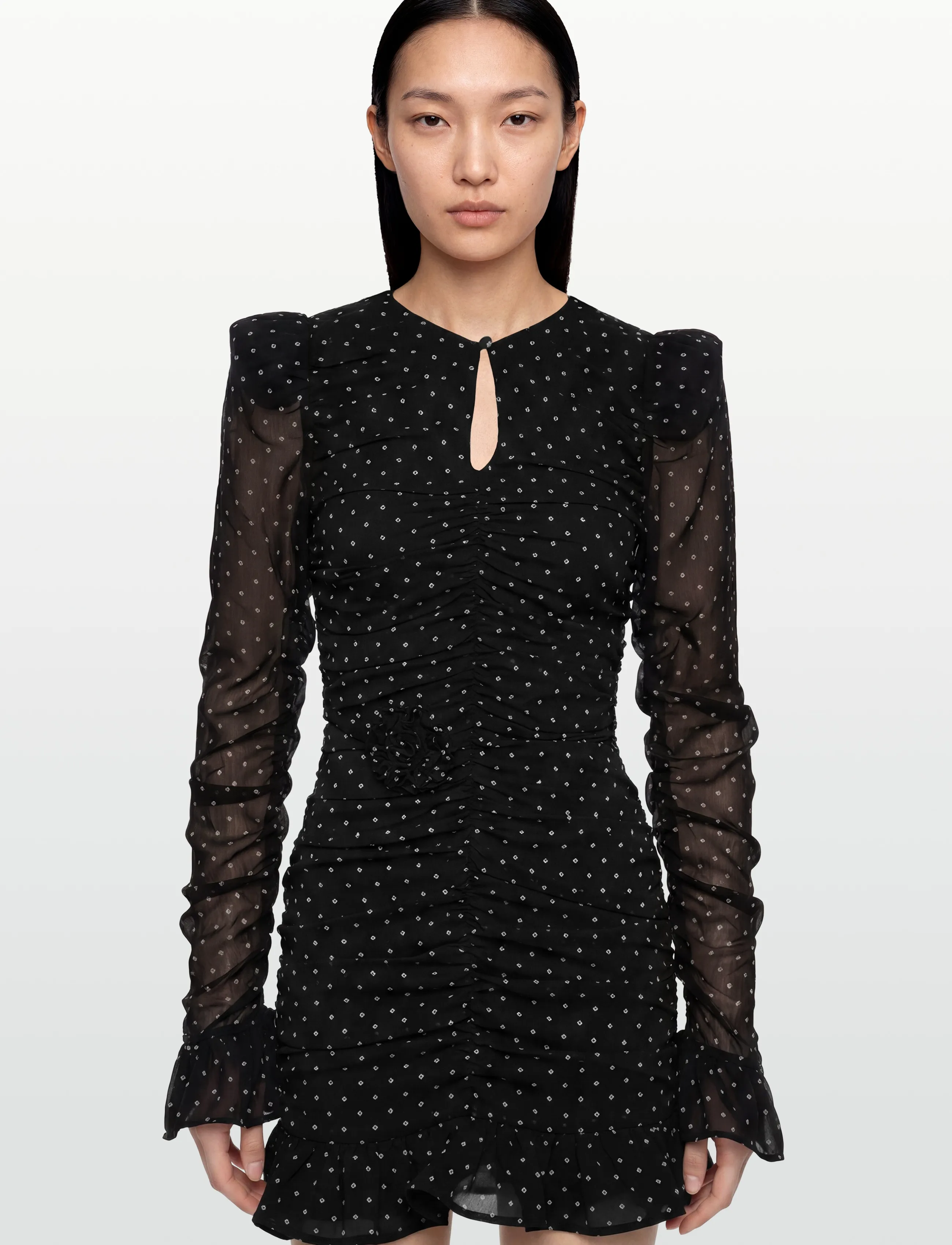 Printed Long-Sleeve Dress 2