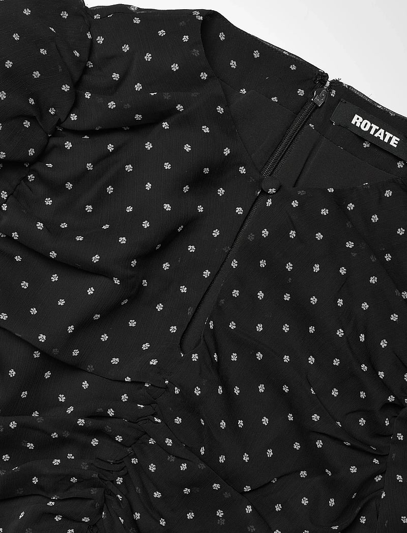 ROTATE Birger Christensen - PRINTED LONG-SLEEVE DRESS - cocktailkleider - 1000 black comb. - 2