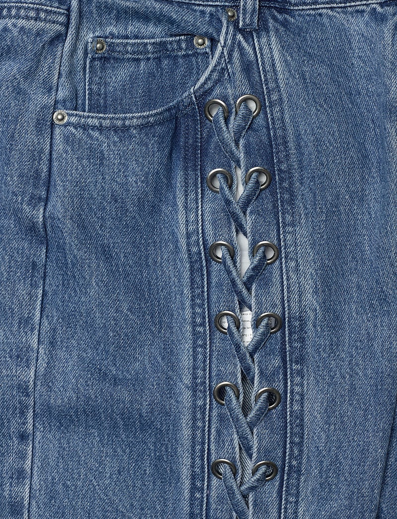 ROTATE Birger Christensen - DENIM LACED LEG PANTS - straight jeans - vintage blue, denim - 2