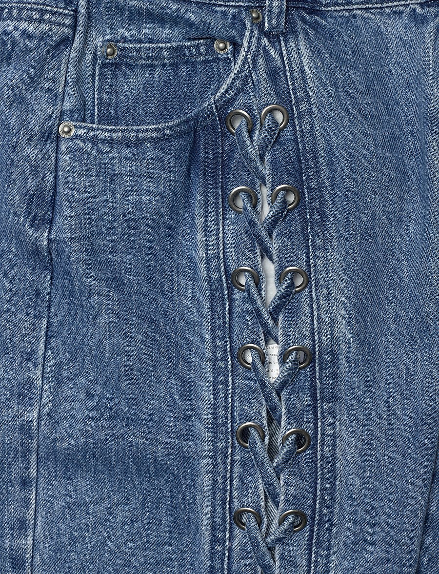 ROTATE - DENIM LACED LEG PANTS - straight jeans - vintage blue, denim - 2
