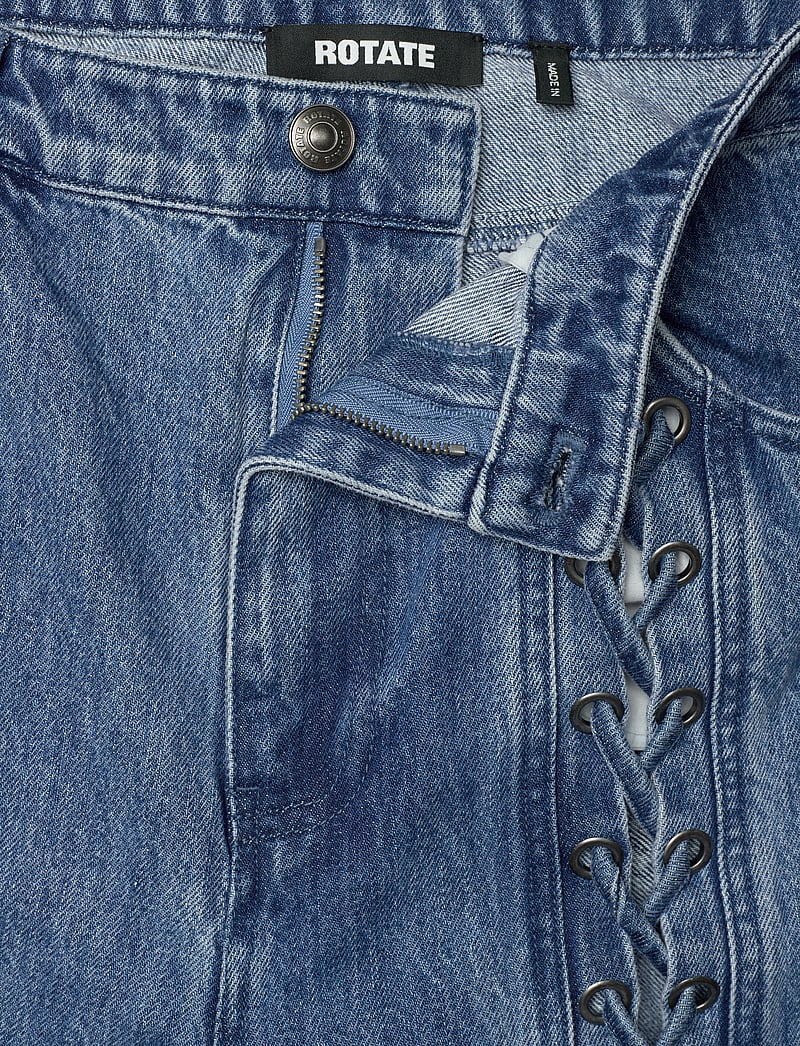 ROTATE Birger Christensen - DENIM LACED LEG PANTS - straight jeans - vintage blue, denim - 3