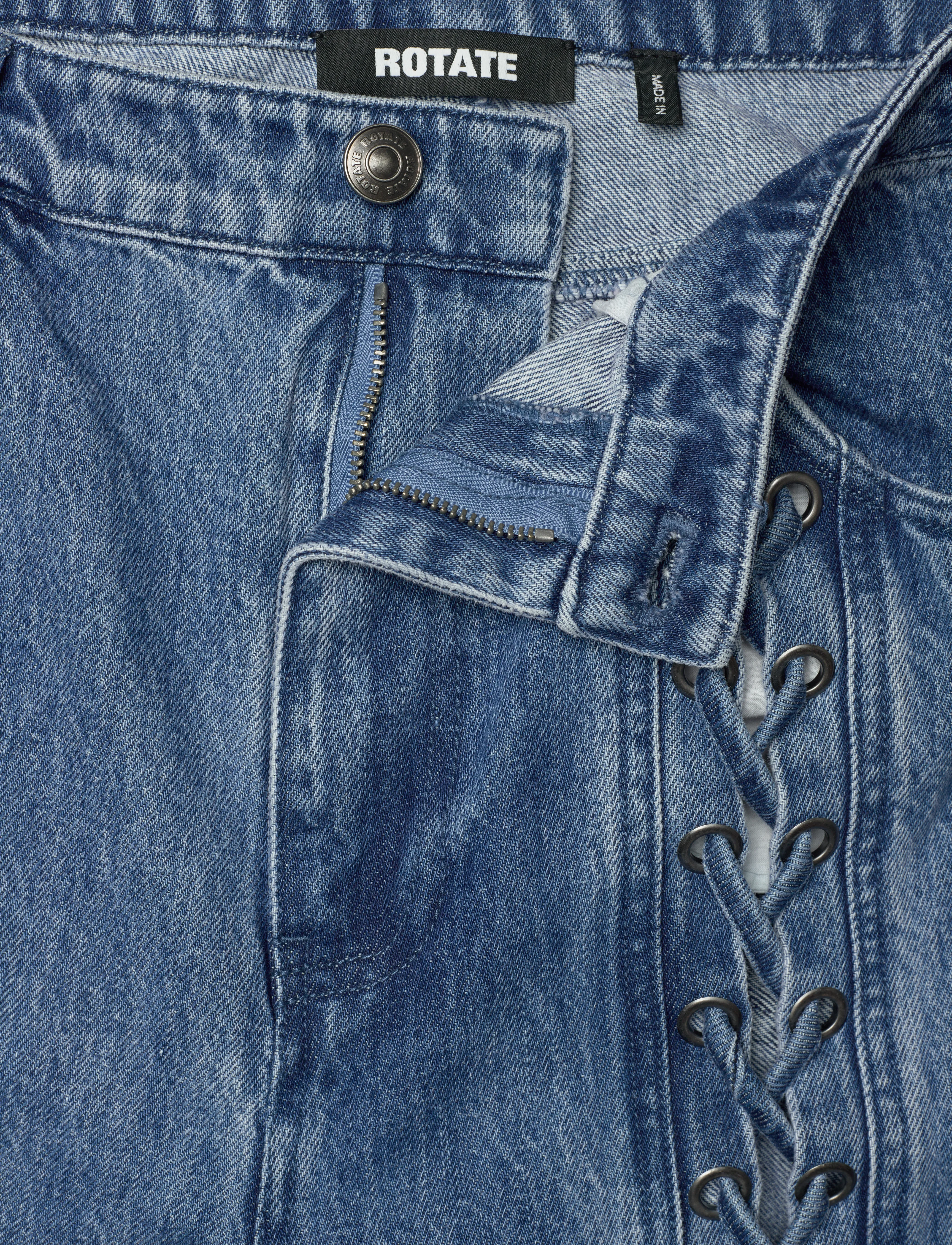 ROTATE - DENIM LACED LEG PANTS - vintage blue, denim - 3