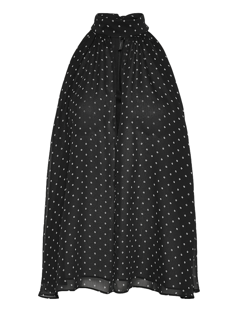 ROTATE - HALTERNECK BOW TOP - stuttermarbolir og toppar - 1000 black comb. - 0