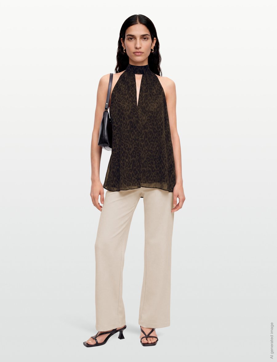ROTATE - HALTERNECK BOW TOP - sleeveless blouses - molÉ comb. - 0