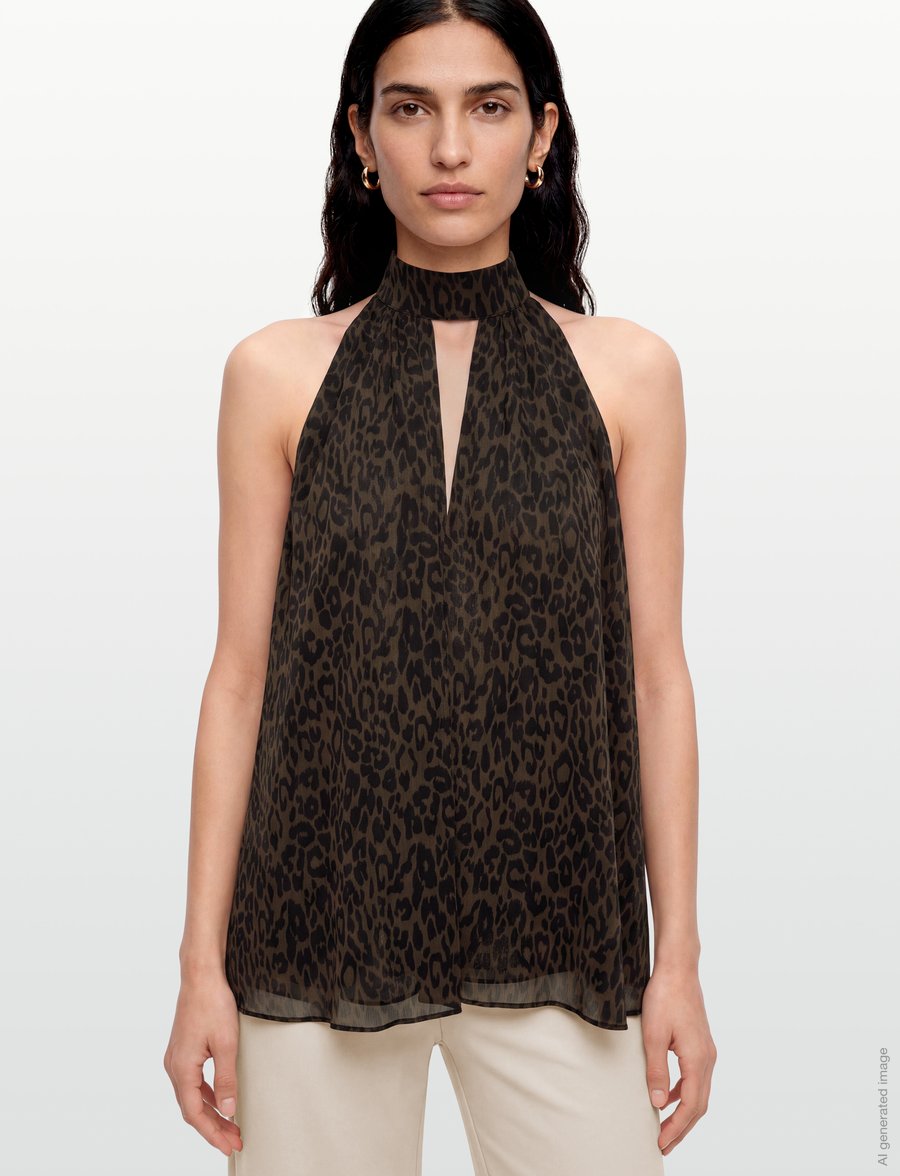 ROTATE - HALTERNECK BOW TOP - sleeveless blouses - molÉ comb. - 3