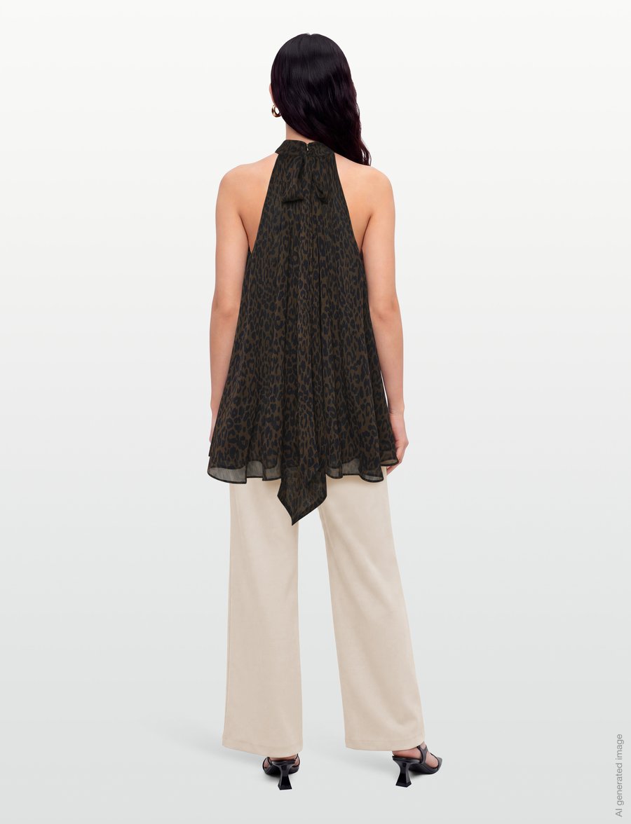 ROTATE - HALTERNECK BOW TOP - sleeveless blouses - molÉ comb. - 4