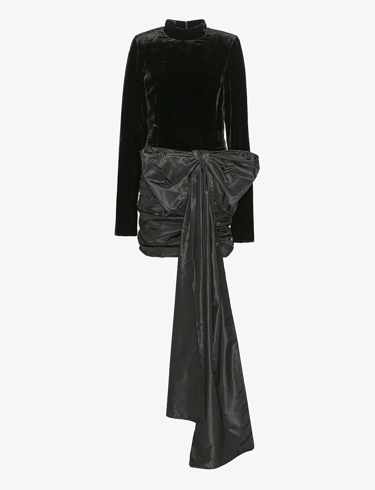 ROTATE Birger Christensen - VELVET BOW MINI DRESS - cocktailkjoler - black - 1