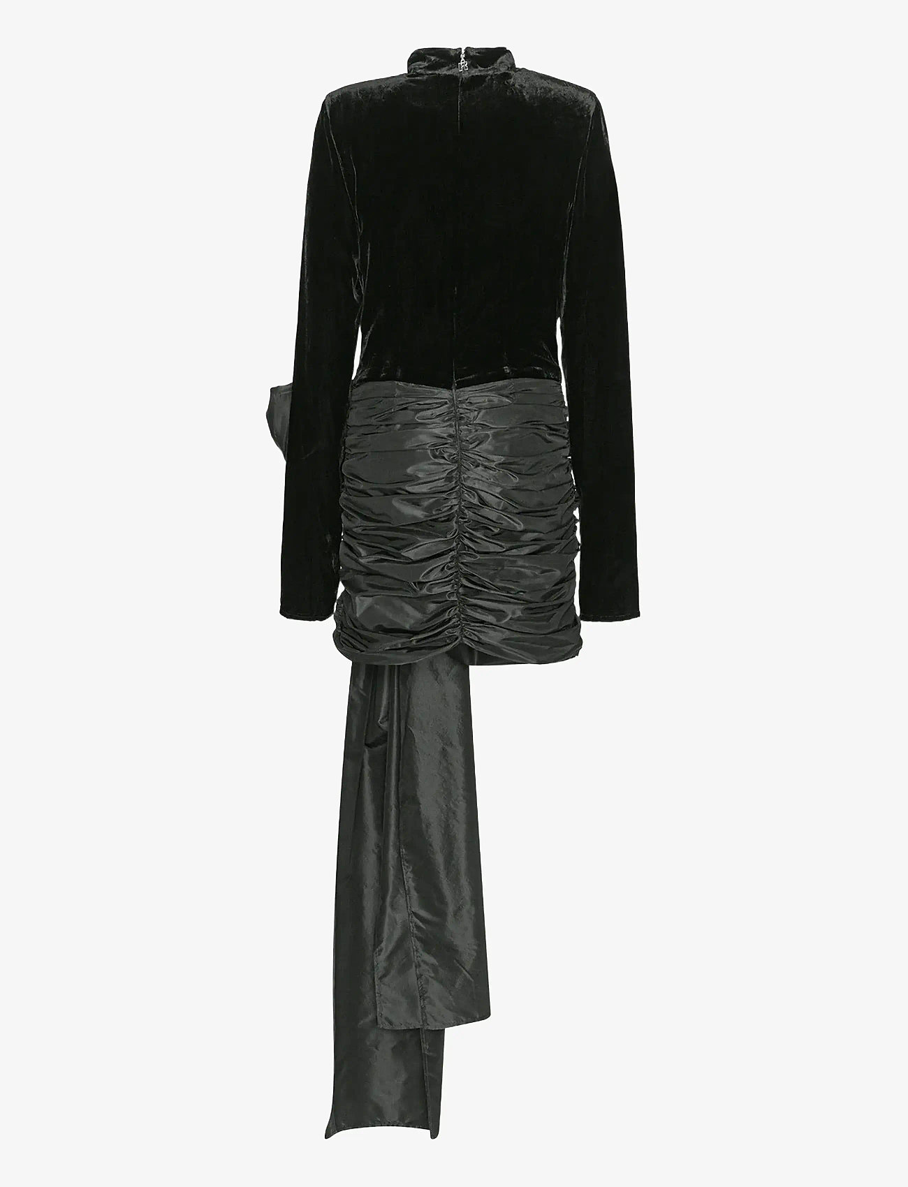 ROTATE Birger Christensen - VELVET BOW MINI DRESS - cocktailkjoler - black - 2