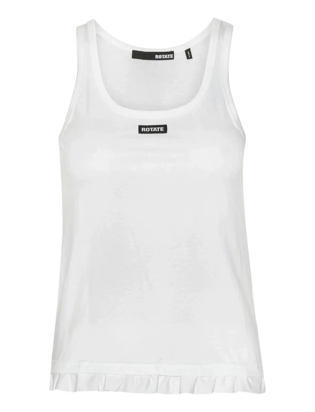 ROTATE Birger Christensen RUFFLE HEM TANK TOP - Premium styles - BRIGHT WHITE / white