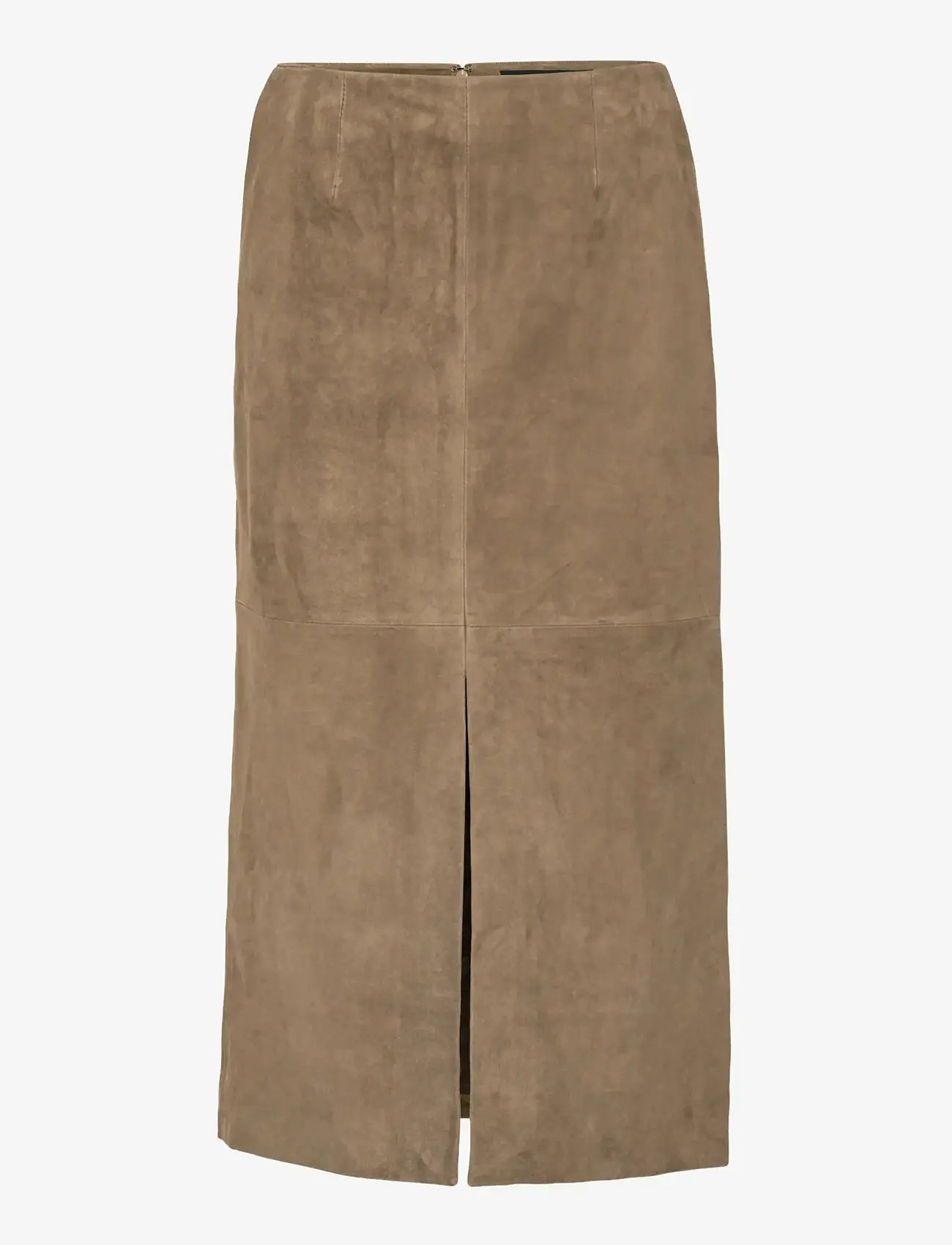 ROTATE Birger Christensen - SUEDE MIDI PENCIL SKIRT - leather skirts - morel - 1