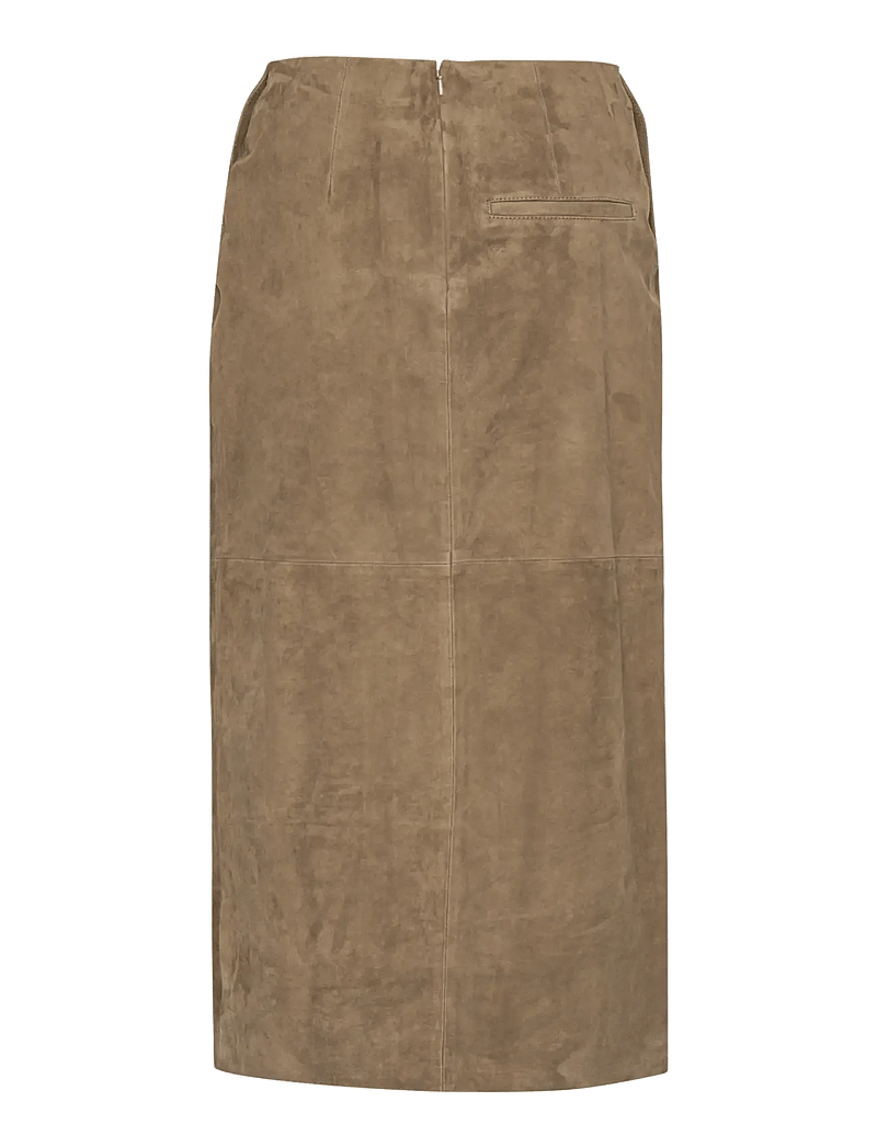 ROTATE Birger Christensen - SUEDE MIDI PENCIL SKIRT - leather skirts - morel - 2