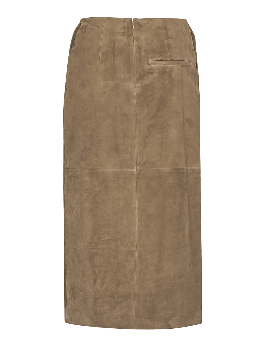 ROTATE - SUEDE MIDI PENCIL SKIRT - midinederdele - morel - 2