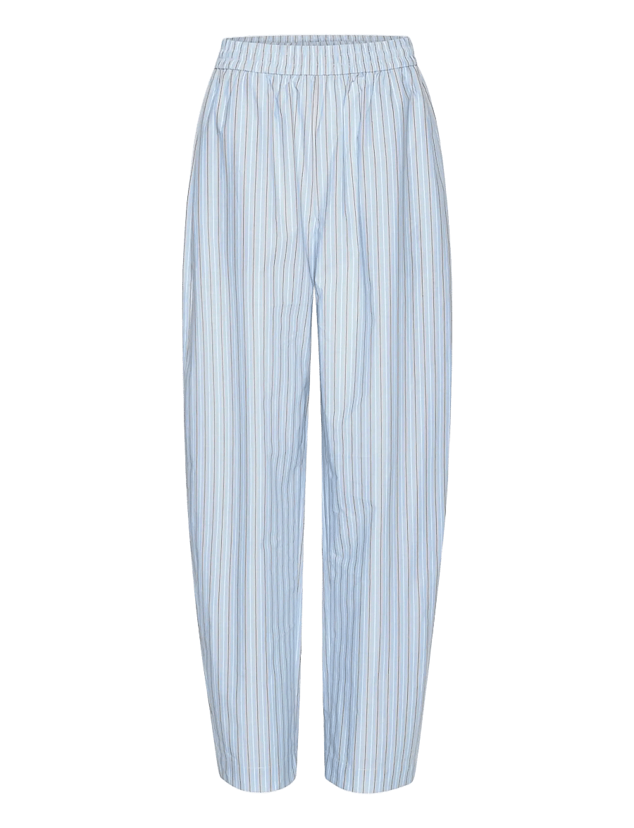 ROTATE - POPLIN TAPERED PANTS - barrel gallabuxur - hydrangea (blue) comb. - 1
