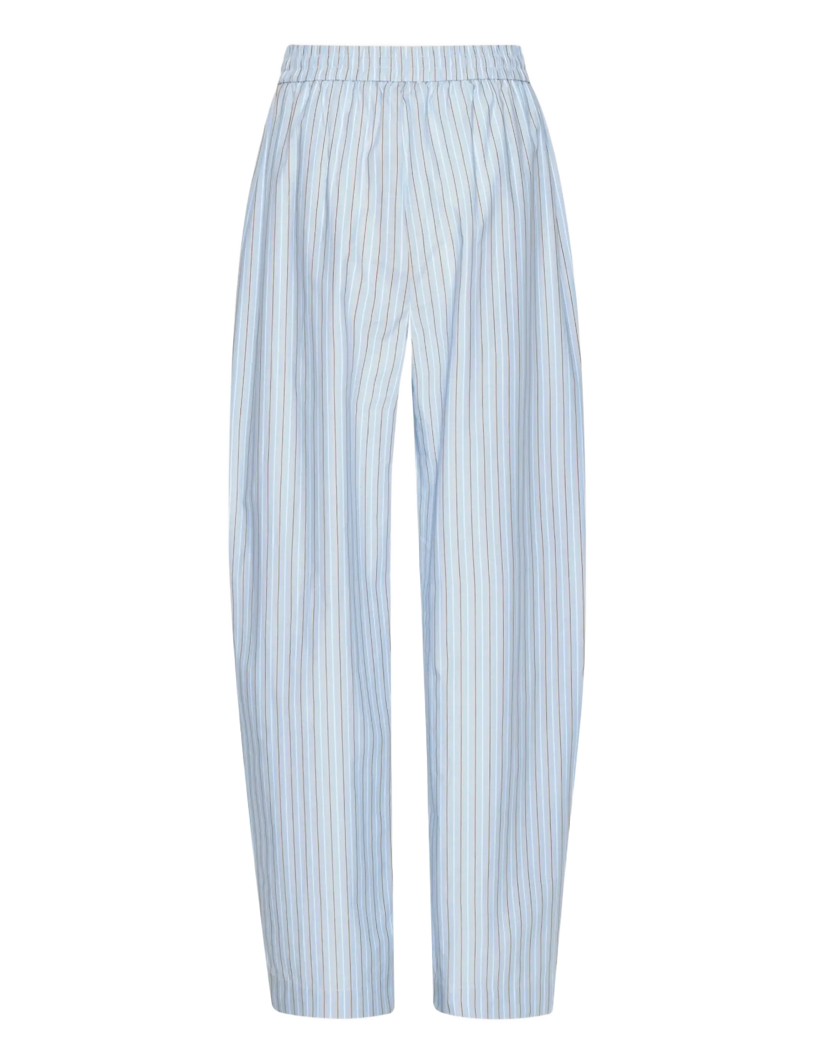 ROTATE - POPLIN TAPERED PANTS - barrel gallabuxur - hydrangea (blue) comb. - 2