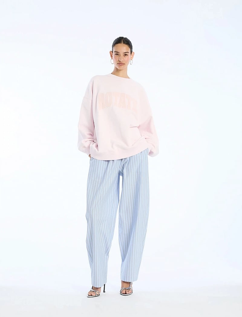ROTATE - POPLIN TAPERED PANTS - barrel trousers - hydrangea (blue) comb. - 0