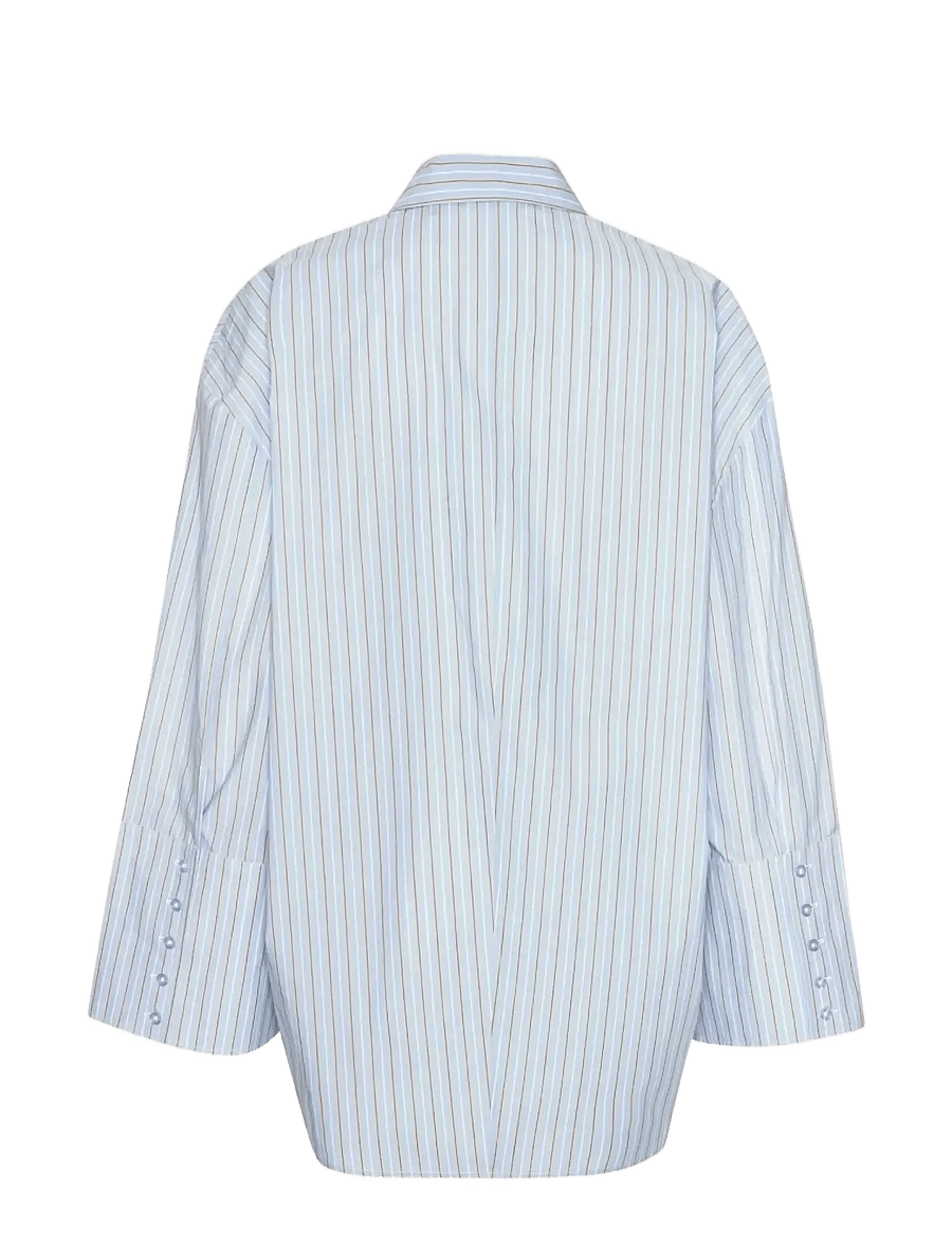 ROTATE - POPLIN OVERSIZED SHIRT - long-sleeved shirts - hydrangea (blue) comb. - 2