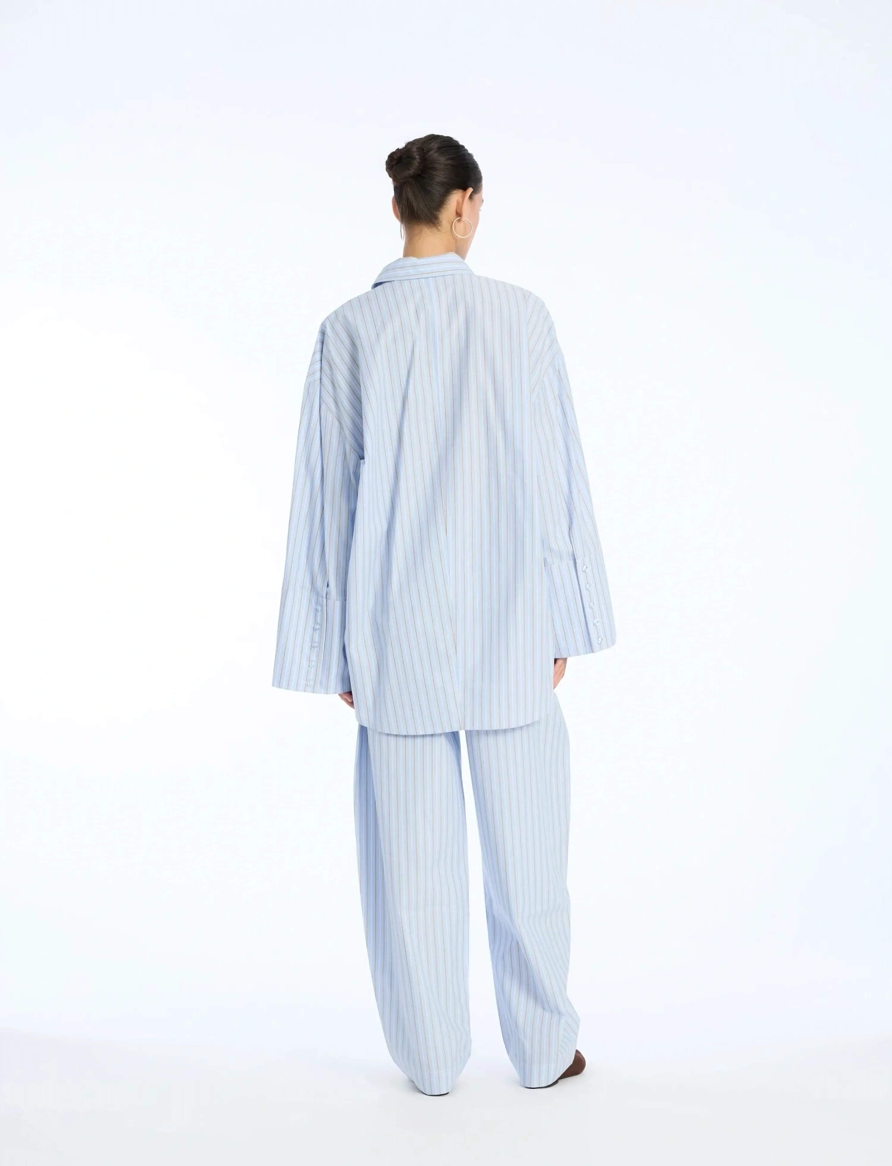 ROTATE - POPLIN OVERSIZED SHIRT - langærmede skjorter - hydrangea (blue) comb. - 3