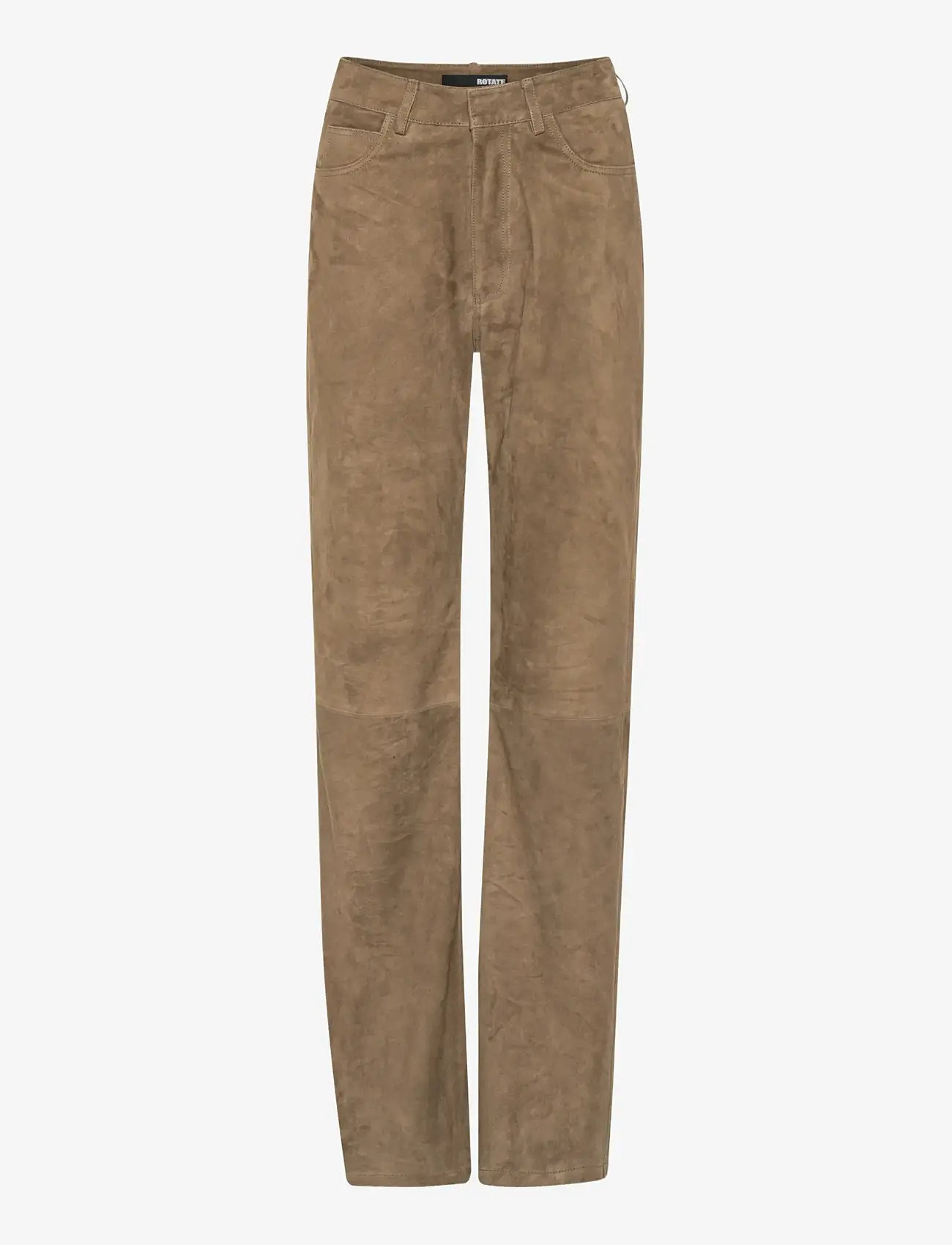 ROTATE Birger Christensen - STRAIGHT SUEDE PANTS - læderbukser - morel - 1
