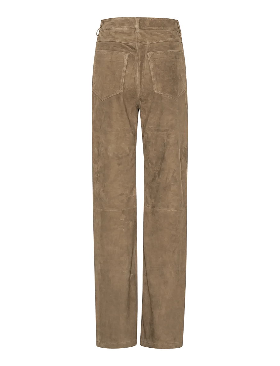 ROTATE - STRAIGHT SUEDE PANTS - morel - 2
