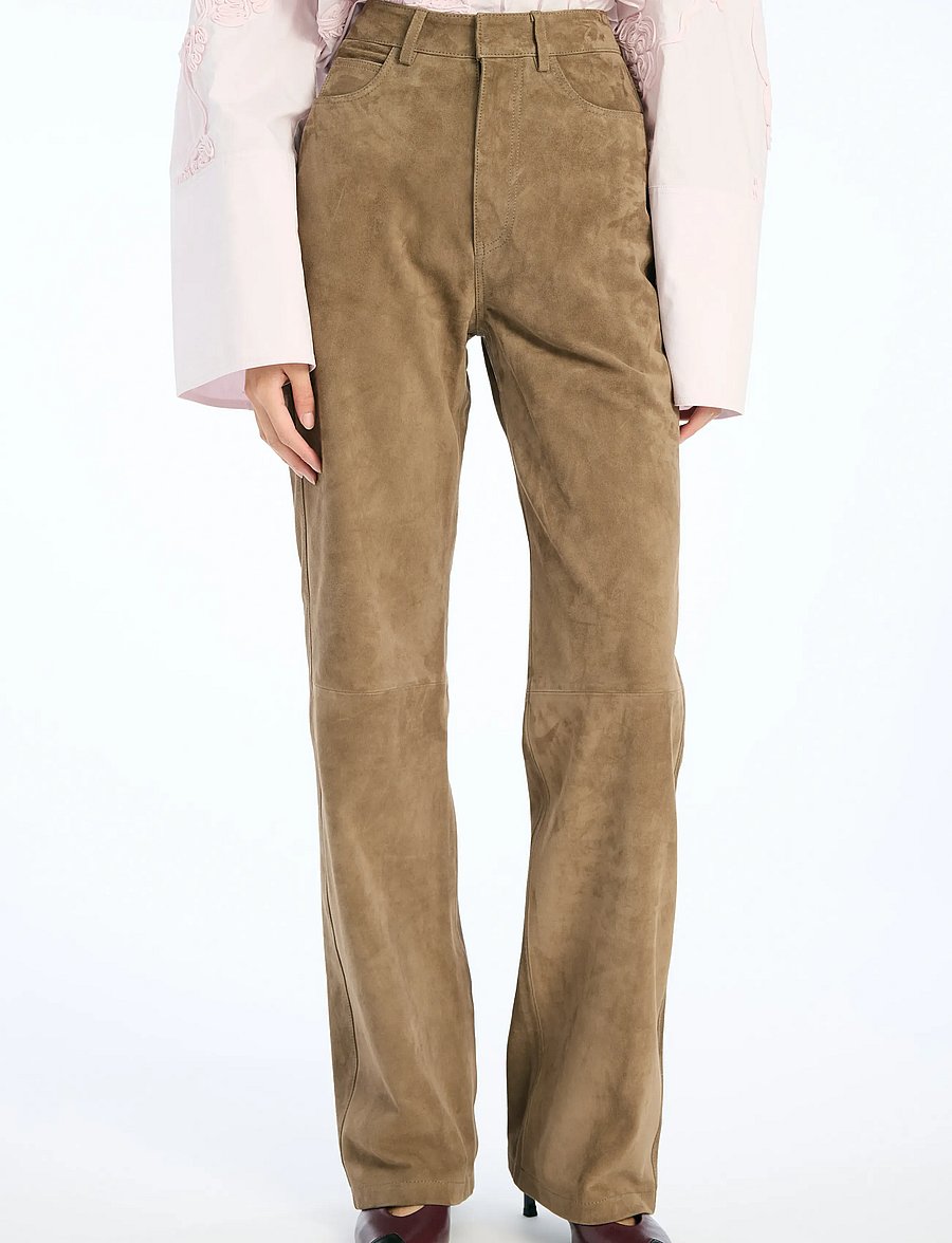 ROTATE - STRAIGHT SUEDE PANTS - morel - 3