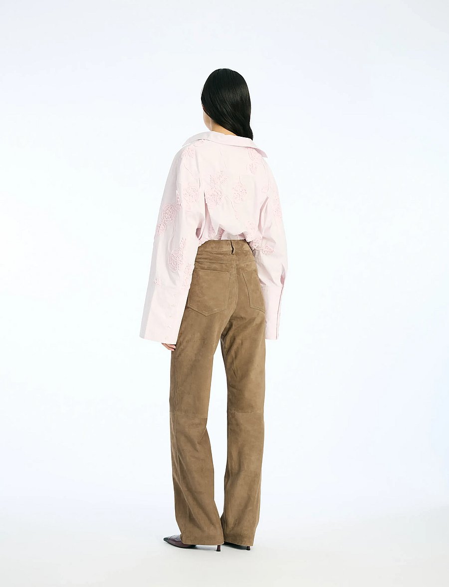 ROTATE - STRAIGHT SUEDE PANTS - morel - 4
