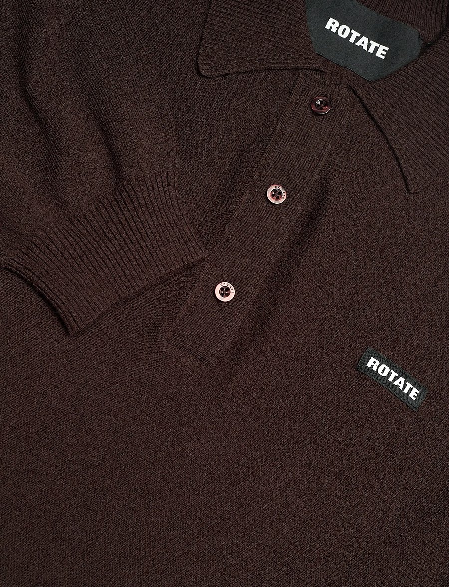 ROTATE - Slinky Knit Polo Dress - strikkjoler - molÉ - 5
