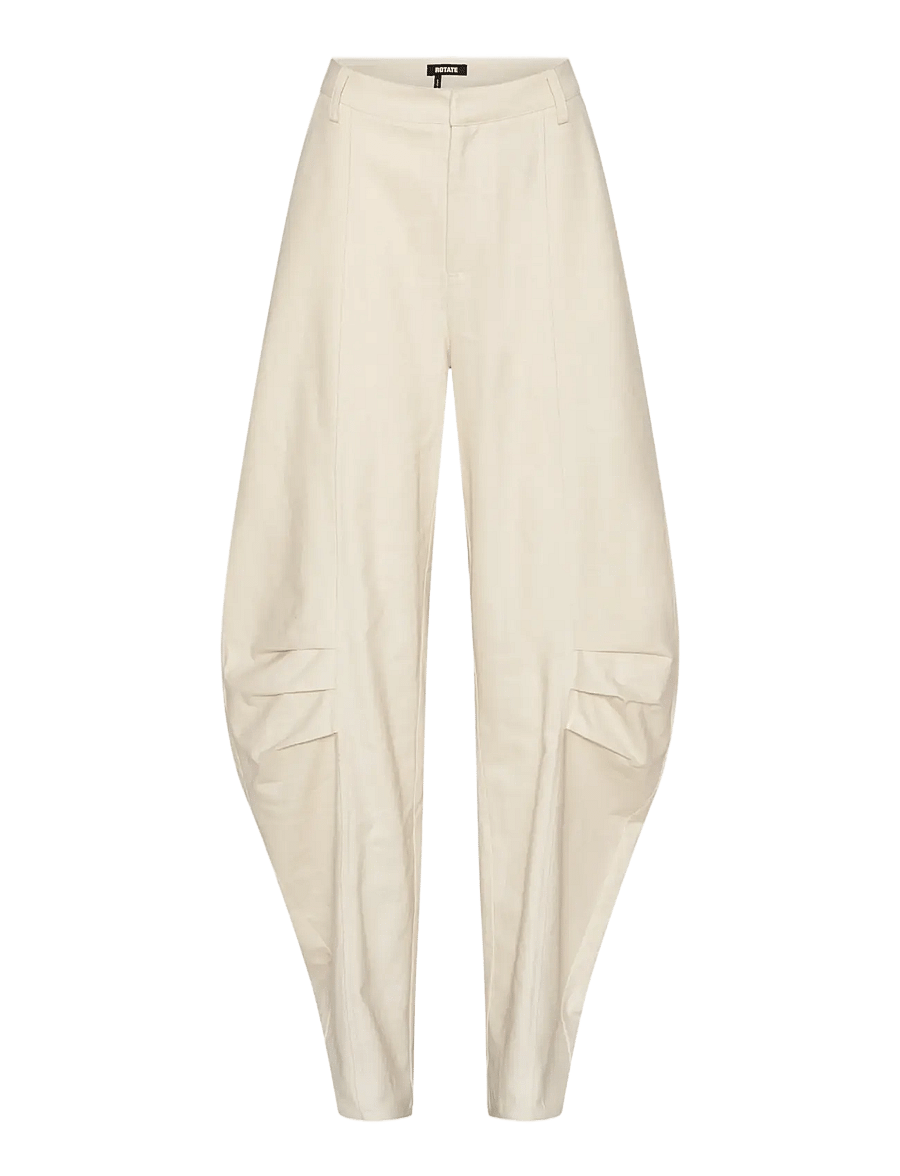 ROTATE - LINEN SUITING PANTS - barrel trousers - pumice stone - 1
