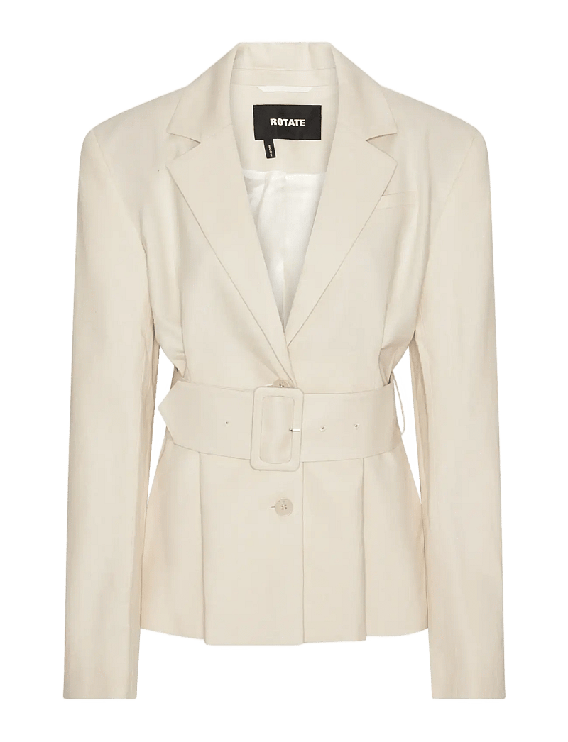ROTATE Birger Christensen - LINEN SUITING BLAZER - blazers avec ceinture - pumice stone - 1