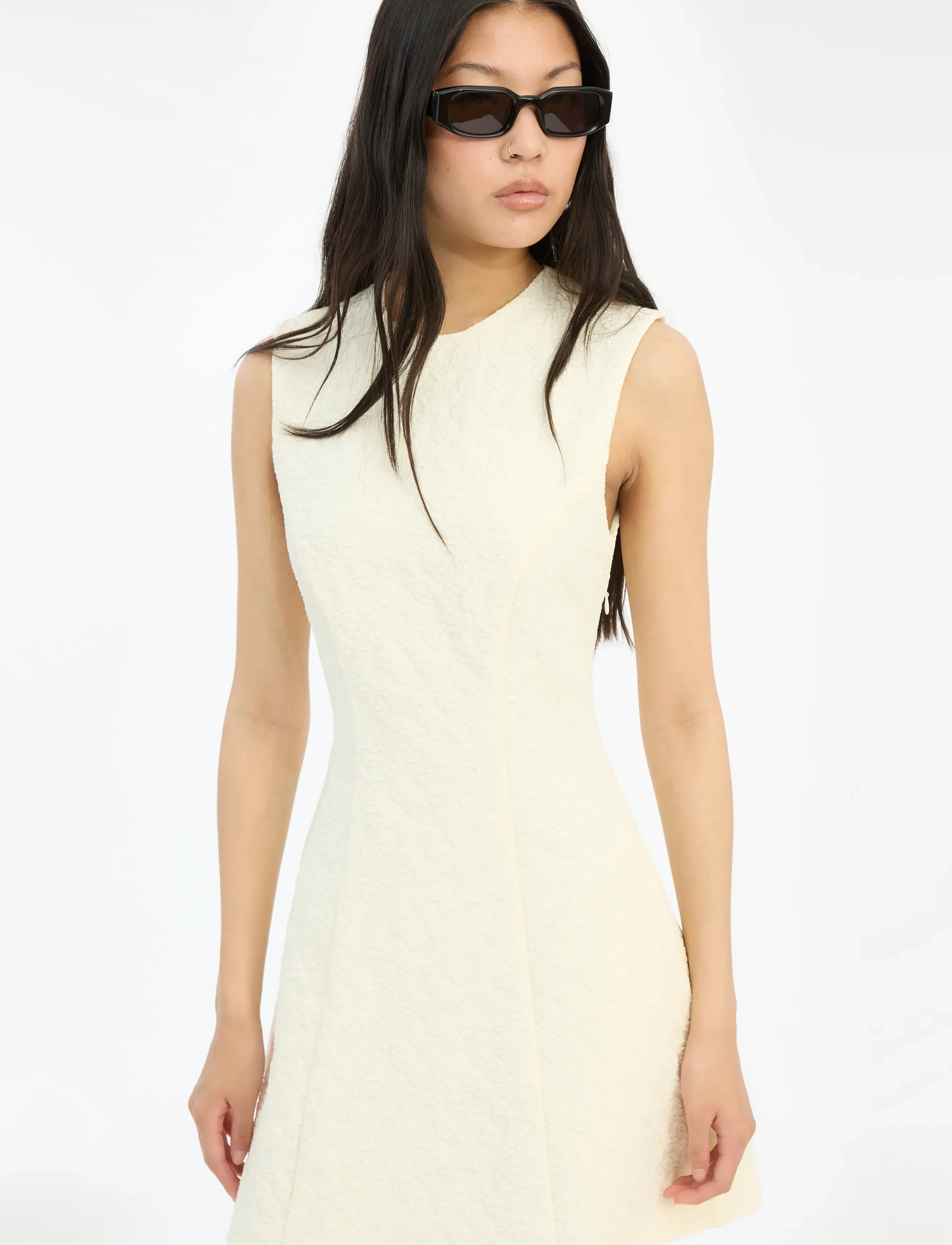 ROTATE - JACQUARD MINI DRESS - kurze kleider - winter white - 3