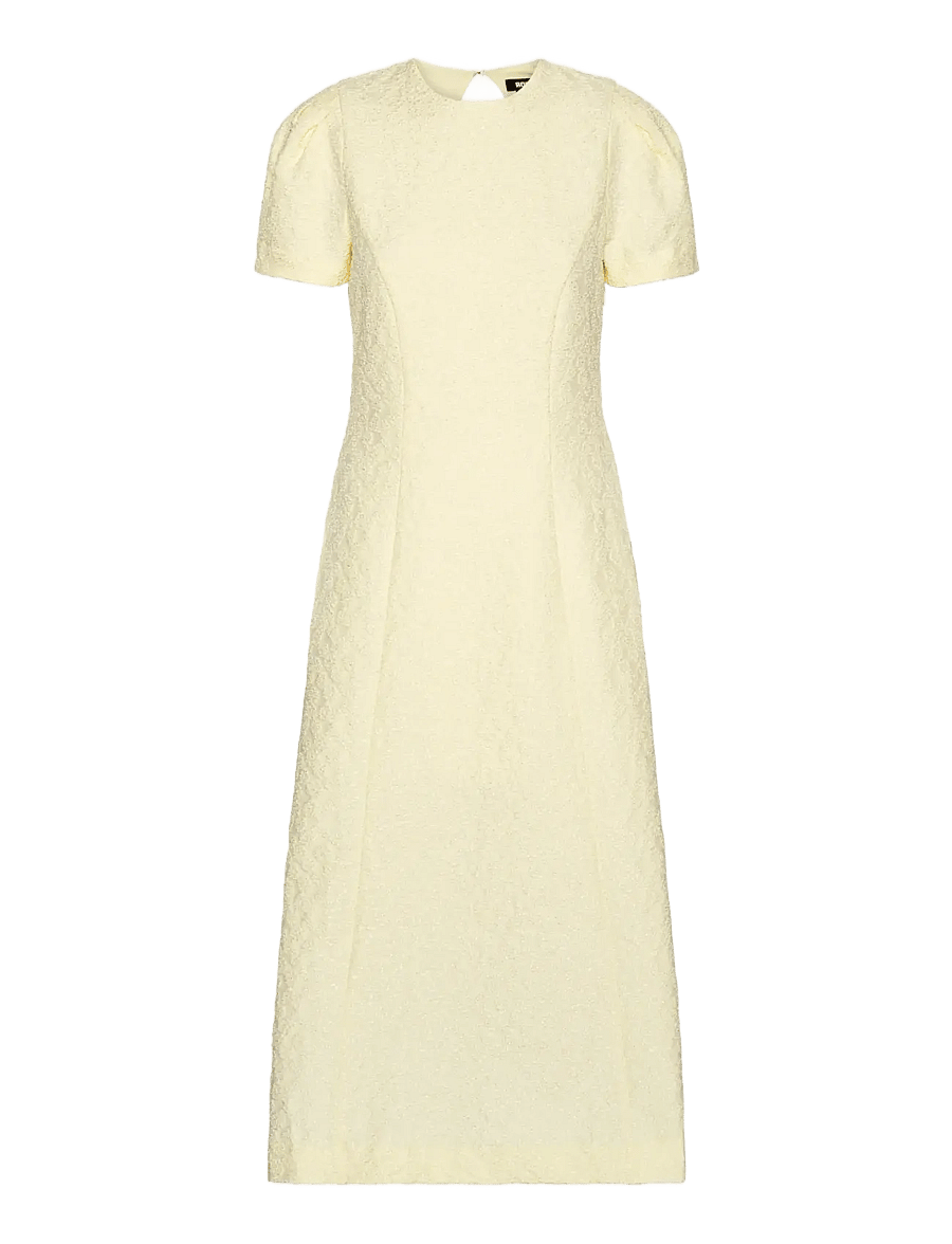 ROTATE - JACQUARD FLARED DRESS - midi dresses - winter white - 1